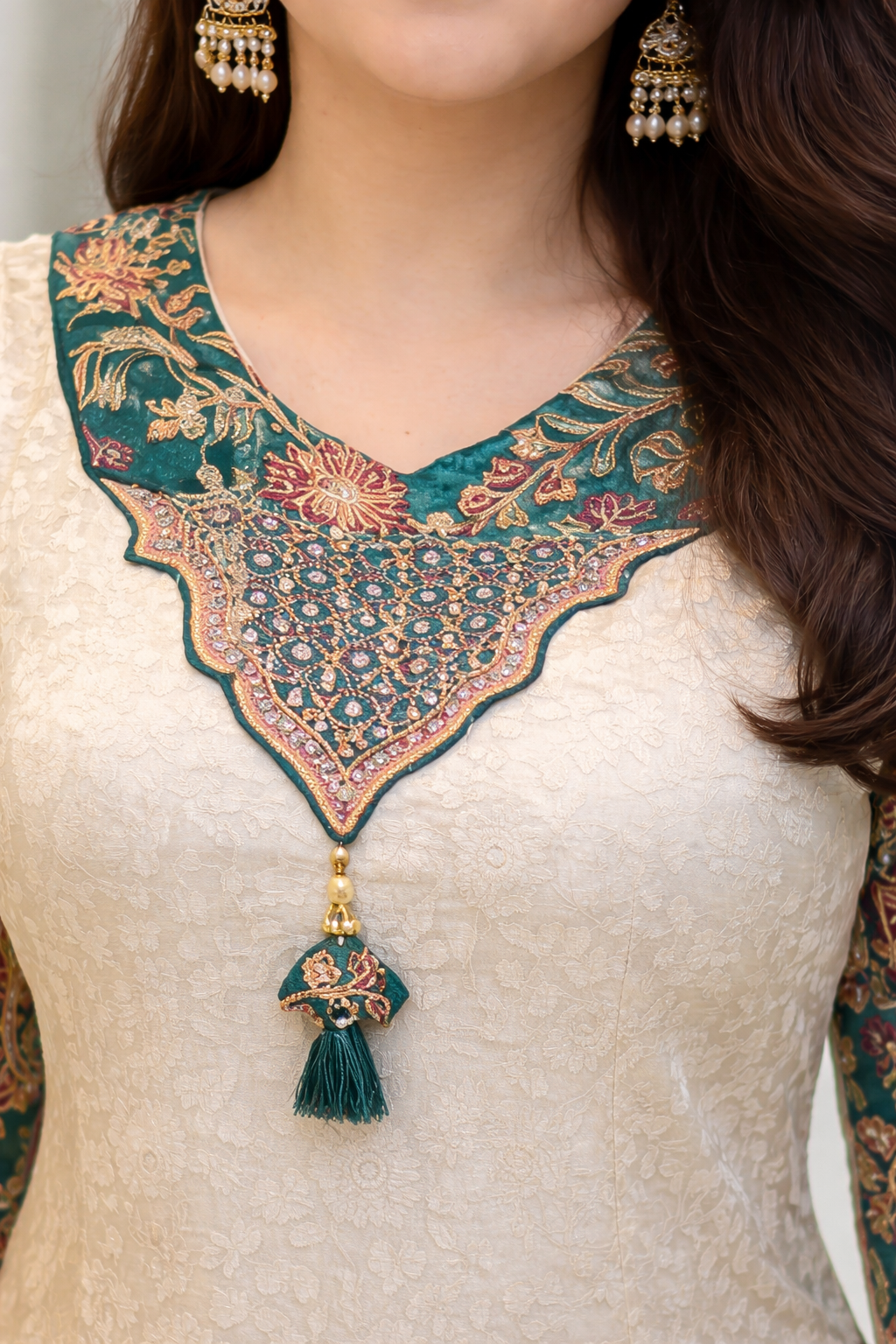 Elegant Rich Multicolor Embroidery Kurti Suit With Dupatta