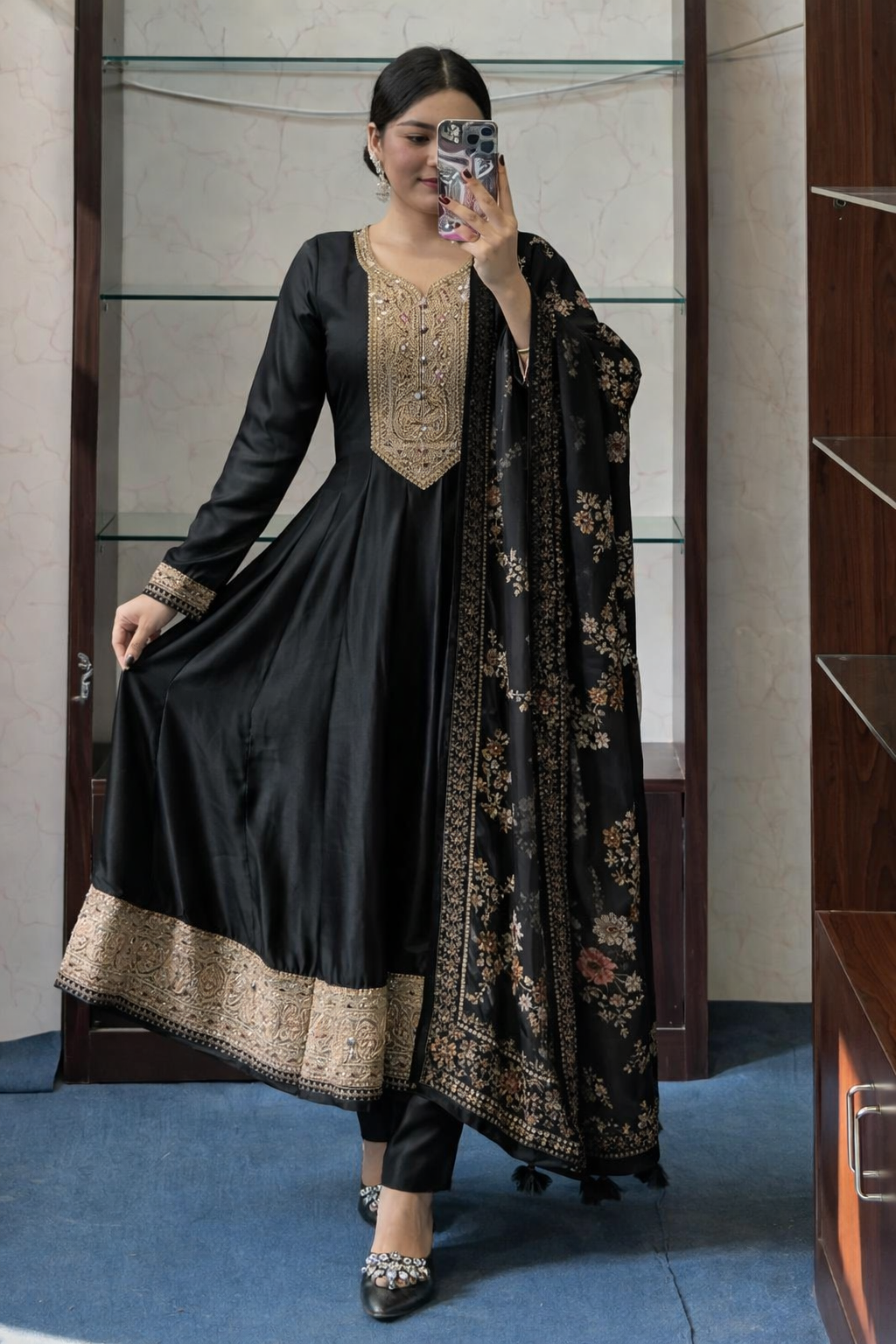 Mehfil Magic Silk Anarkali Suit with Dupatta