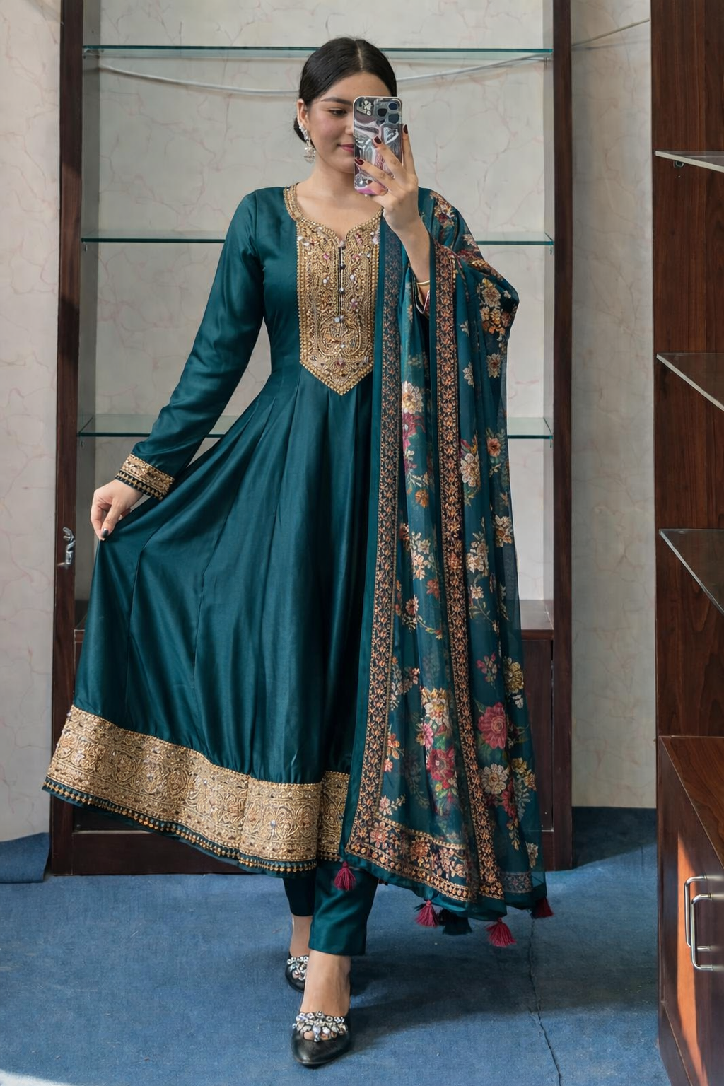 Mehfil Magic Silk Anarkali Suit with Dupatta