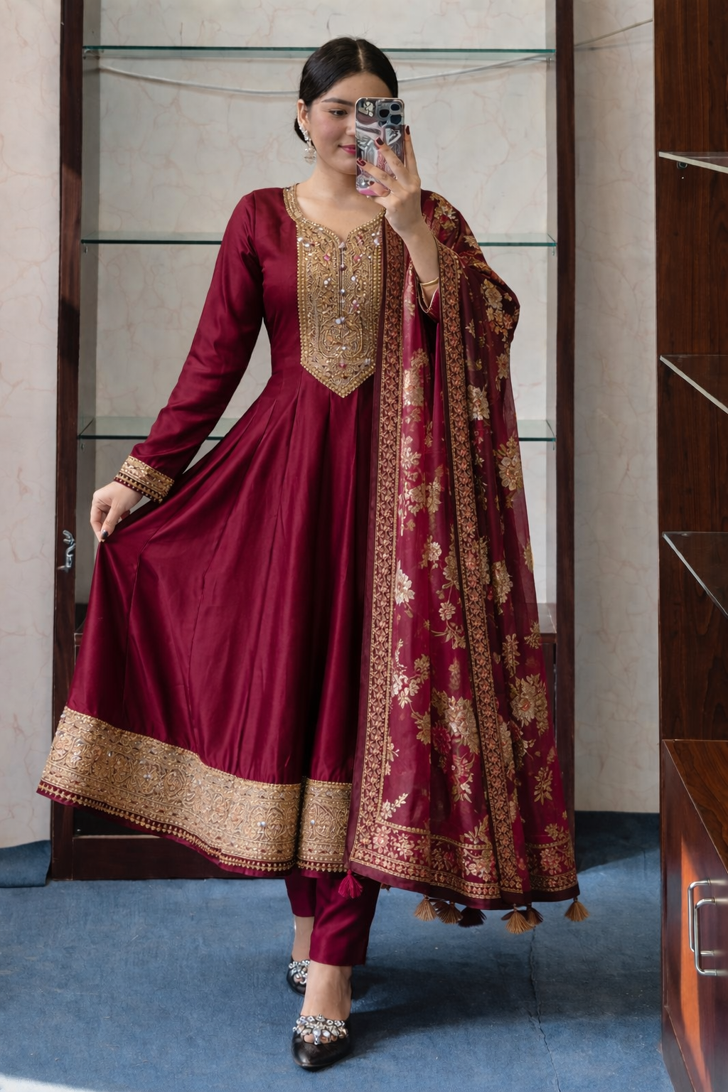 Mehfil Magic Silk Anarkali Suit with Dupatta